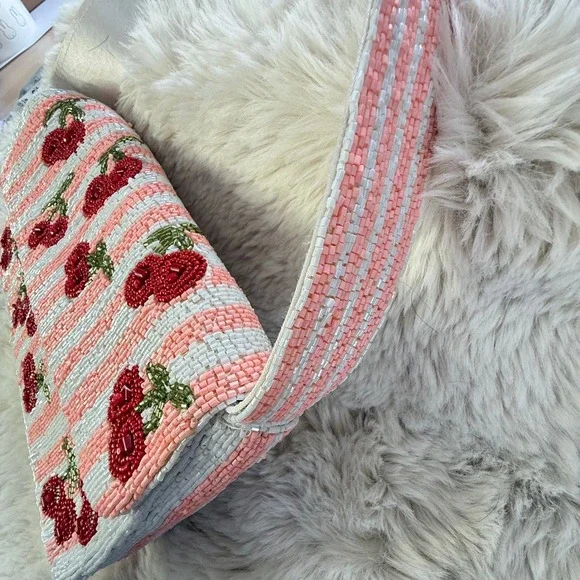 Viral TikTok Beaded Cherry Striped Bag - Picture 3 of 8